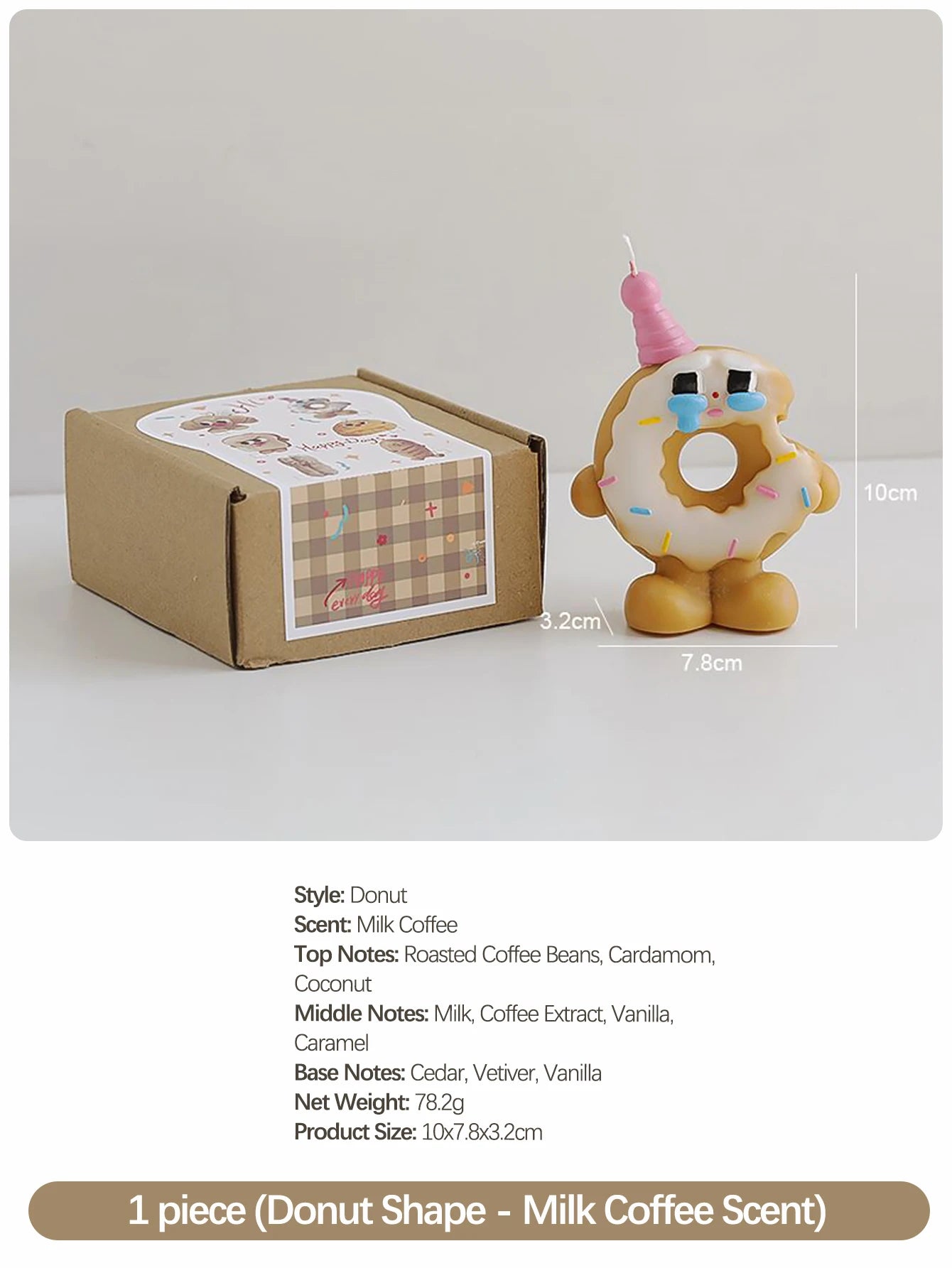 Simulated Bread Series Scented Candles, Cute Cartoon Design, Milk and Coffee Fragrance, Natural Soy Wax, Smoke-Free, Warm and Cozy Room Decoration. Creative Gifts for Mother's Day, Birthdays, Housewarming, and Wedding Favors,