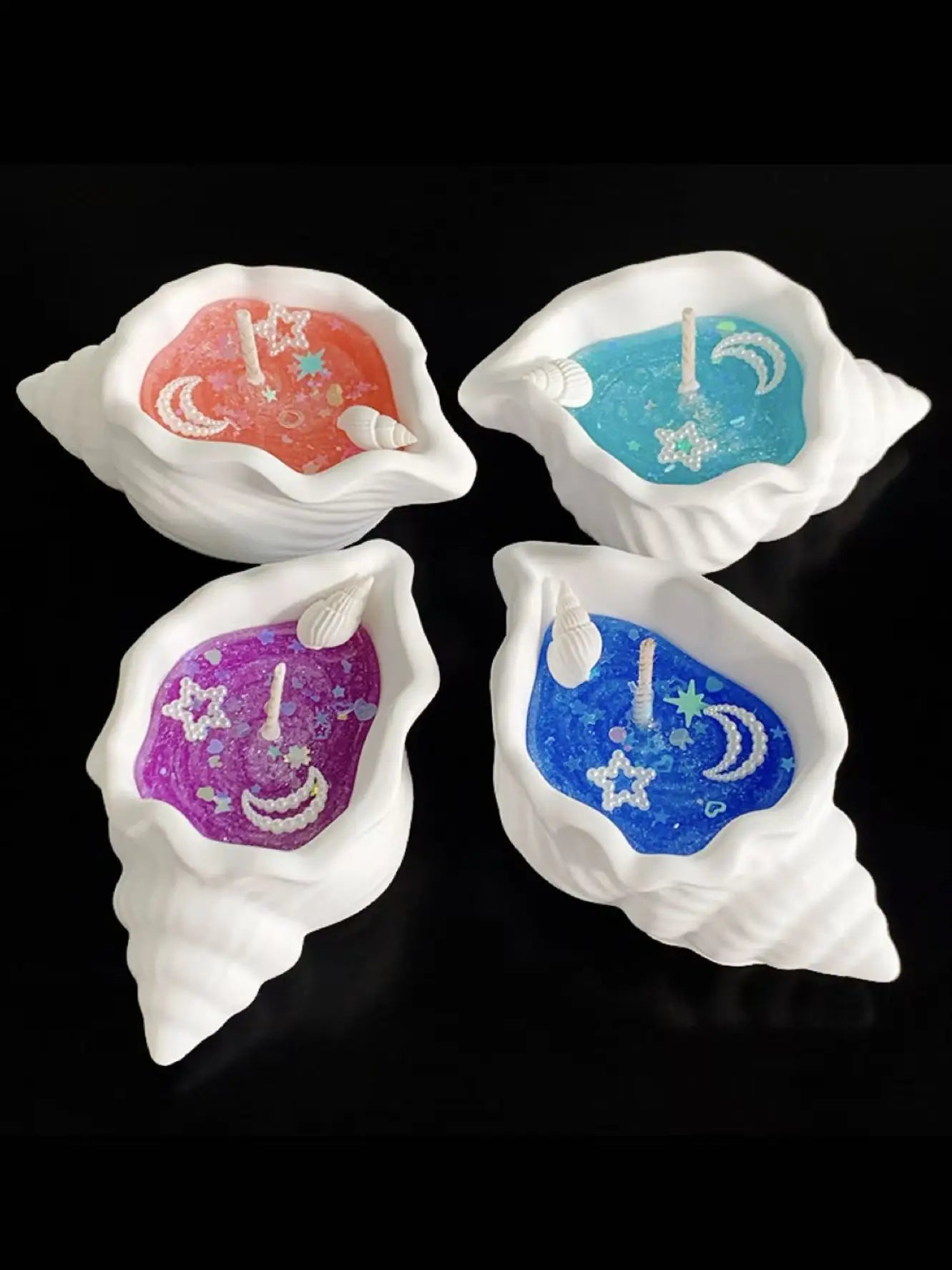 Ocean Theme Conch Shell Scented Candle Romantic Candle Holder Decorative Candle for Wedding Anniversary Gift