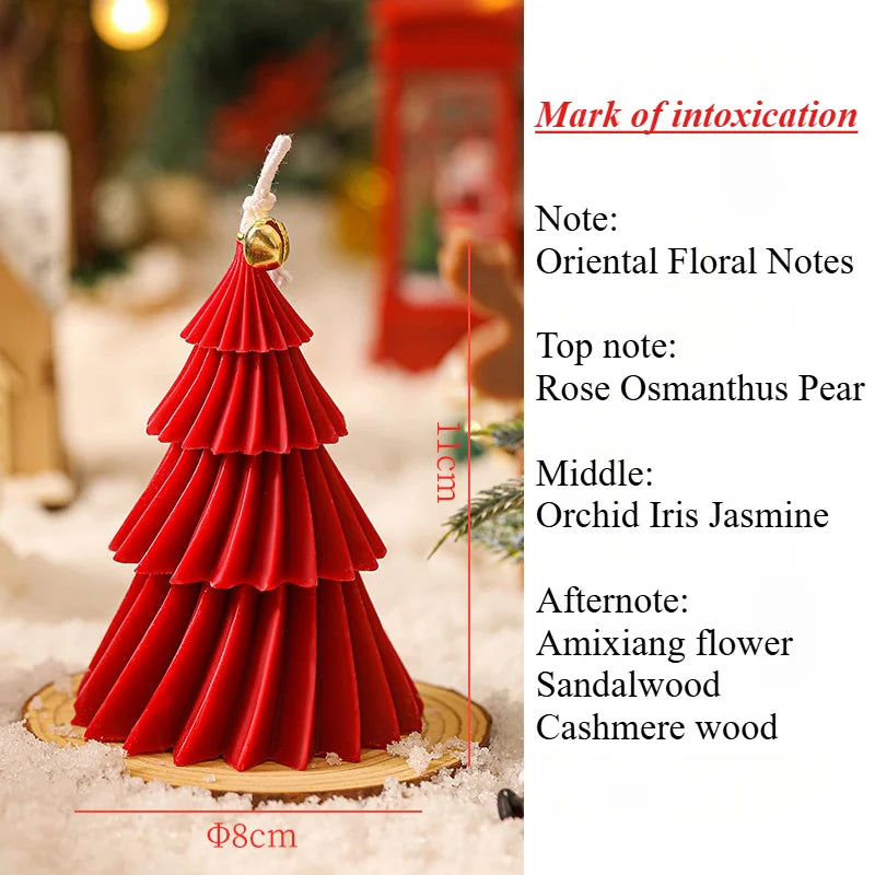 2/1PCS 8X11cm Christmas Tree Aromatherapy Candles Gifts Soy Wax Desktop Ornaments Home Decoration Creative Souvenirs Cyclone