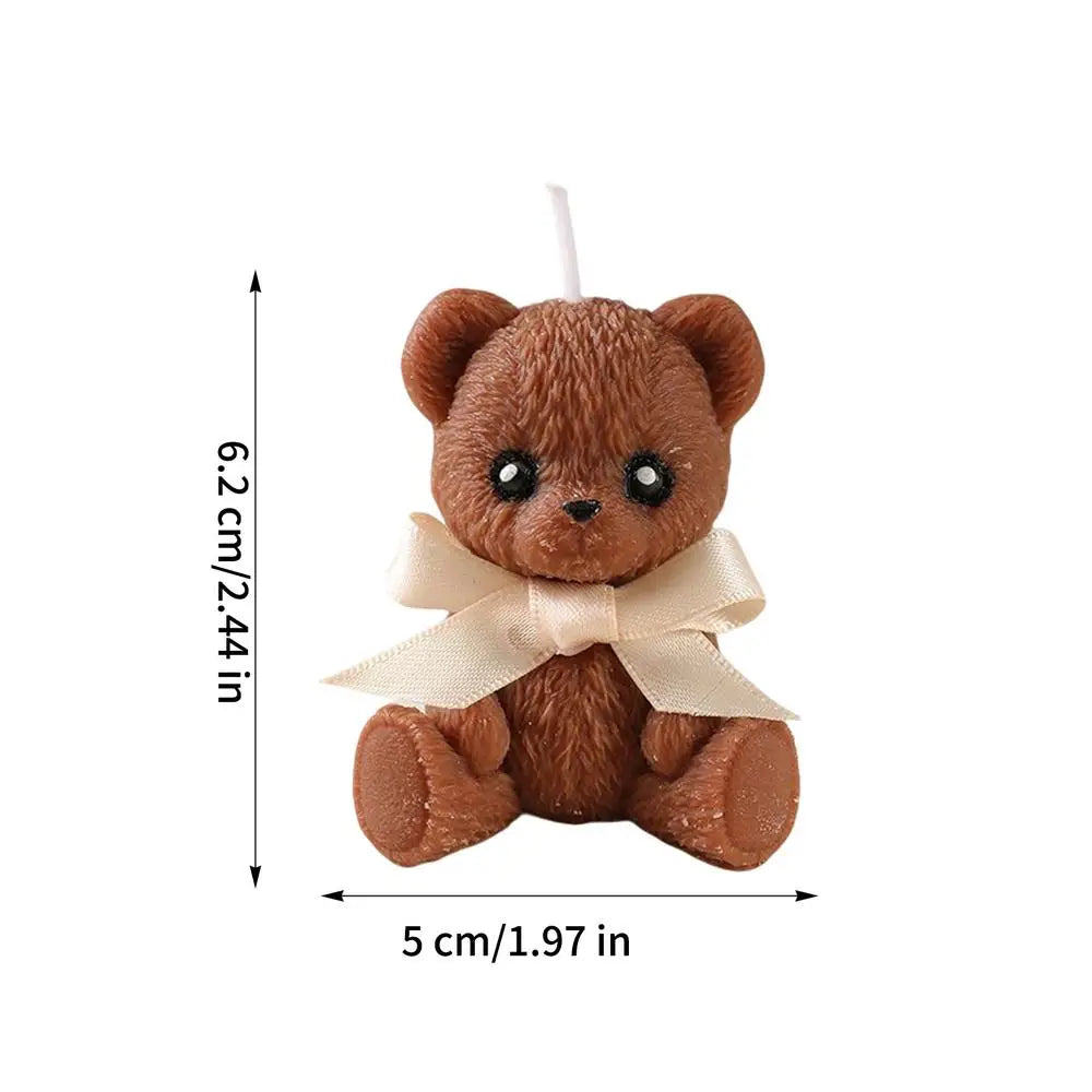Bear Shaped Candle Scented Aesthetic Cute Decorative Soy Wax Candle for Memorial Desk Decor Living Room Party Favors Gift