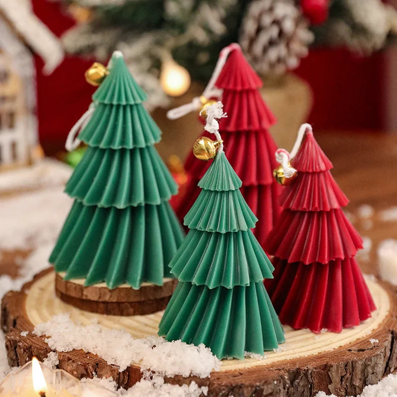2/1PCS 8X11cm Christmas Tree Aromatherapy Candles Gifts Soy Wax Desktop Ornaments Home Decoration Creative Souvenirs Cyclone
