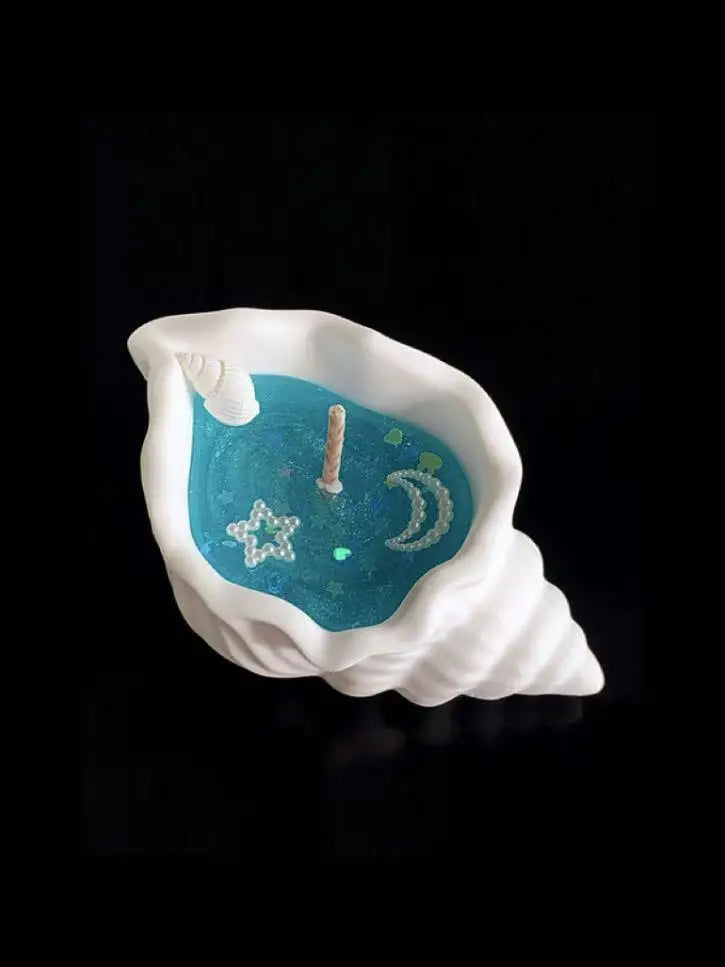 Ocean Theme Conch Shell Scented Candle Romantic Candle Holder Decorative Candle for Wedding Anniversary Gift