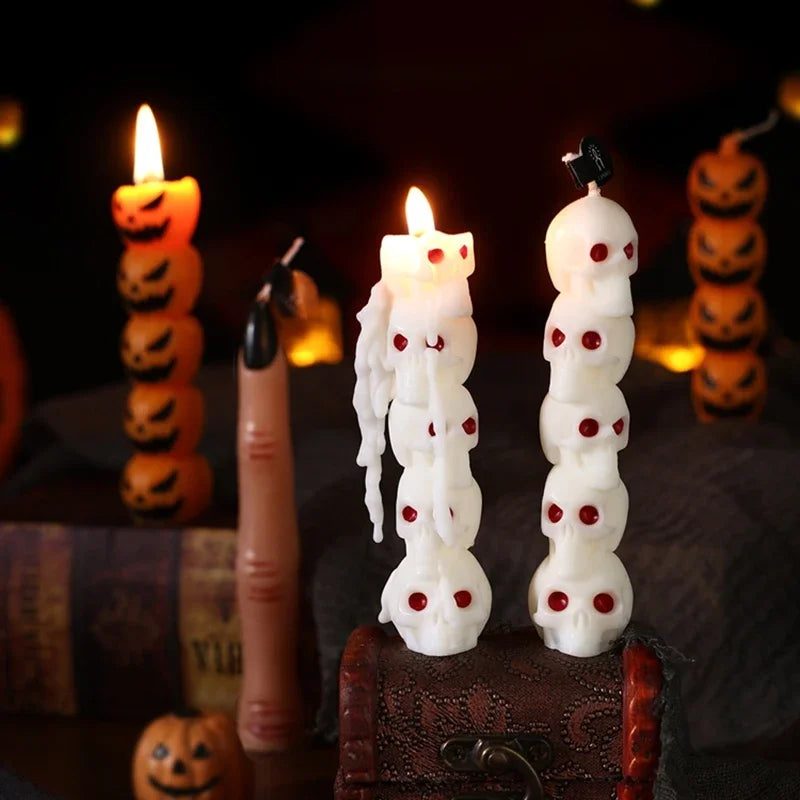 Halloween Aromatherapy Candle Set - Skull & Pumpkin&Bone Fingers Horror Home Decor, Soy Wax Scented Candles Limited Edition Gift
