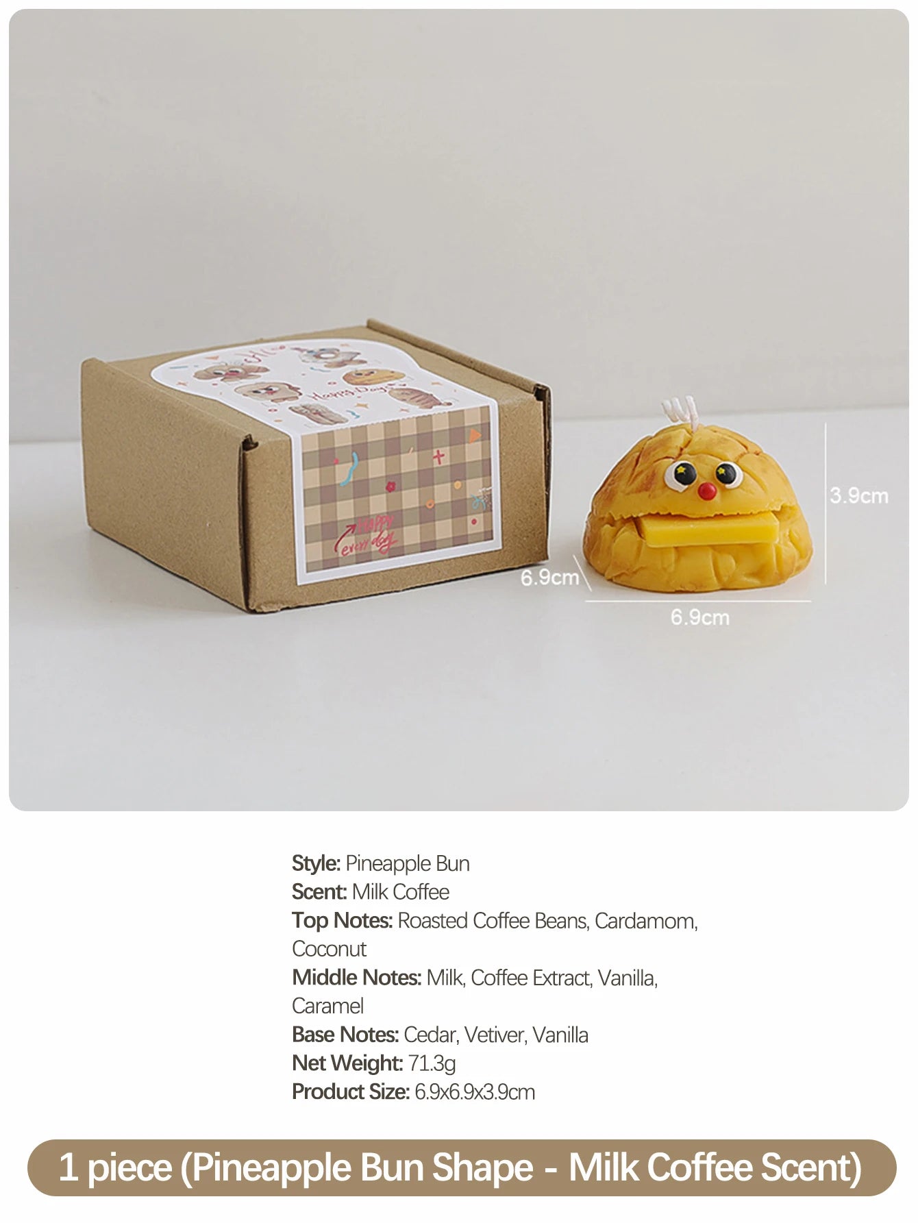 Simulated Bread Series Scented Candles, Cute Cartoon Design, Milk and Coffee Fragrance, Natural Soy Wax, Smoke-Free, Warm and Cozy Room Decoration. Creative Gifts for Mother's Day, Birthdays, Housewarming, and Wedding Favors,