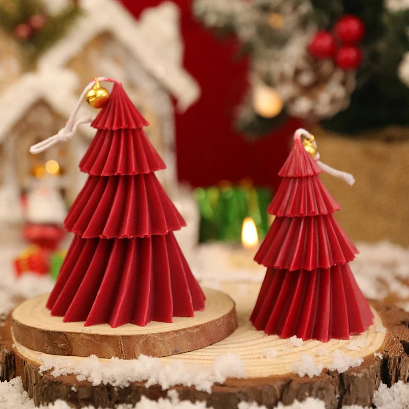 2/1PCS 8X11cm Christmas Tree Aromatherapy Candles Gifts Soy Wax Desktop Ornaments Home Decoration Creative Souvenirs Cyclone