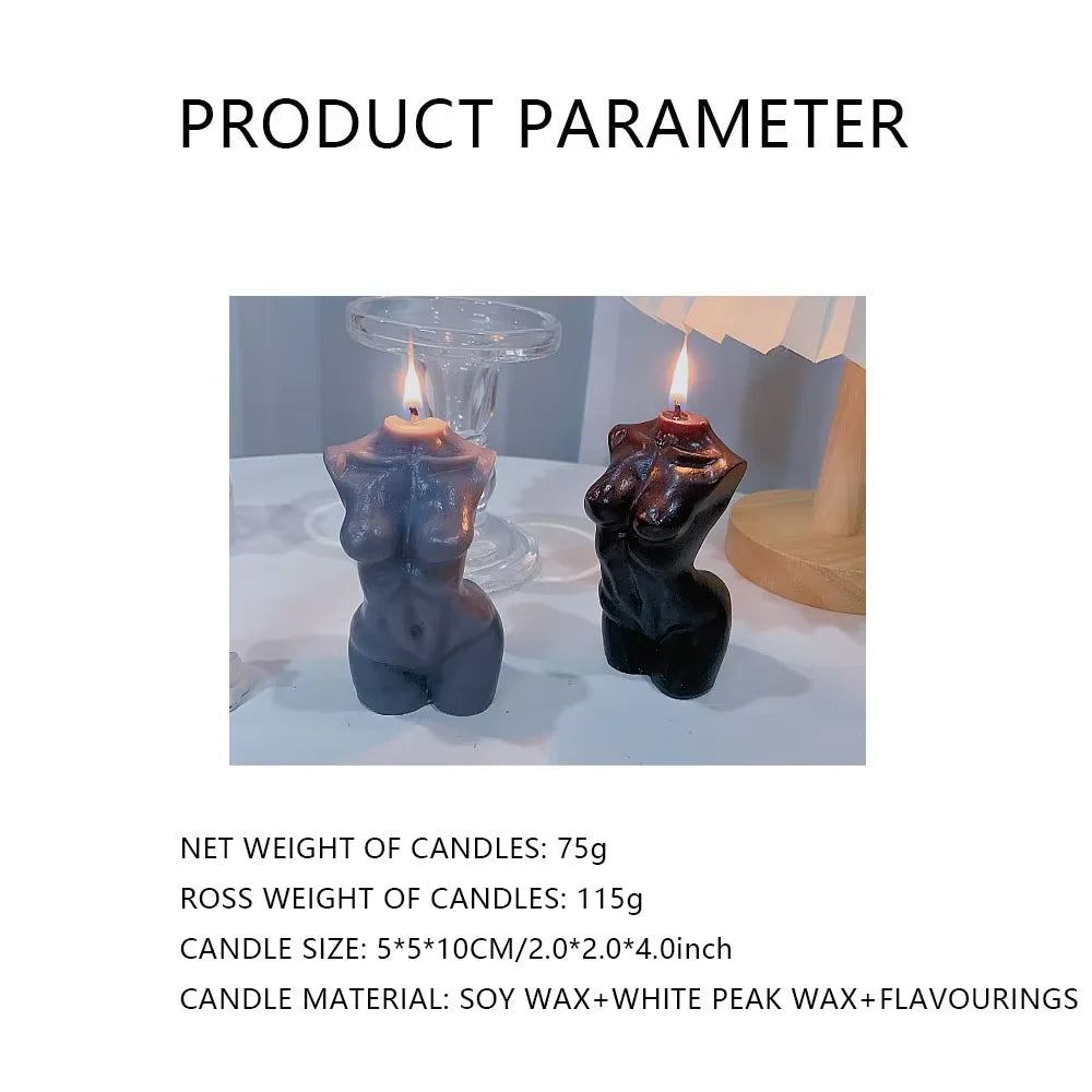 Female Body Art Scented Candle Soy Wax Torso Sculpture Candle Romantic Home Decor Aromatherapy Candle for Bedroom Bathroom GiftF
