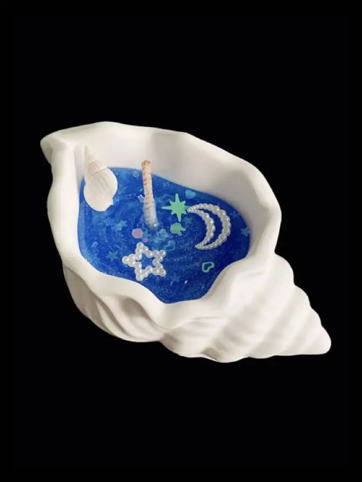 Ocean Theme Conch Shell Scented Candle Romantic Candle Holder Decorative Candle for Wedding Anniversary Gift