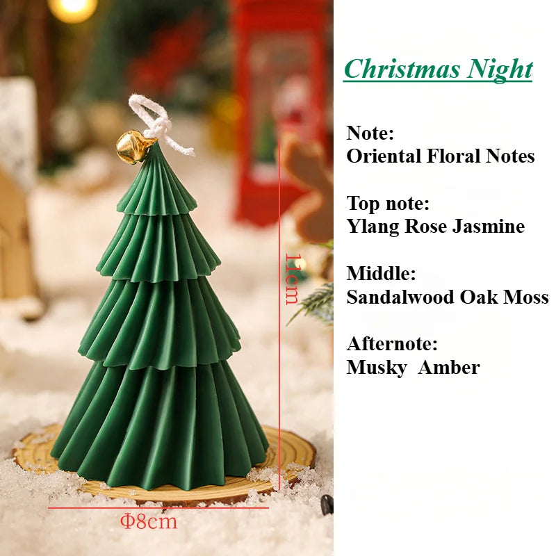2/1PCS 8X11cm Christmas Tree Aromatherapy Candles Gifts Soy Wax Desktop Ornaments Home Decoration Creative Souvenirs Cyclone