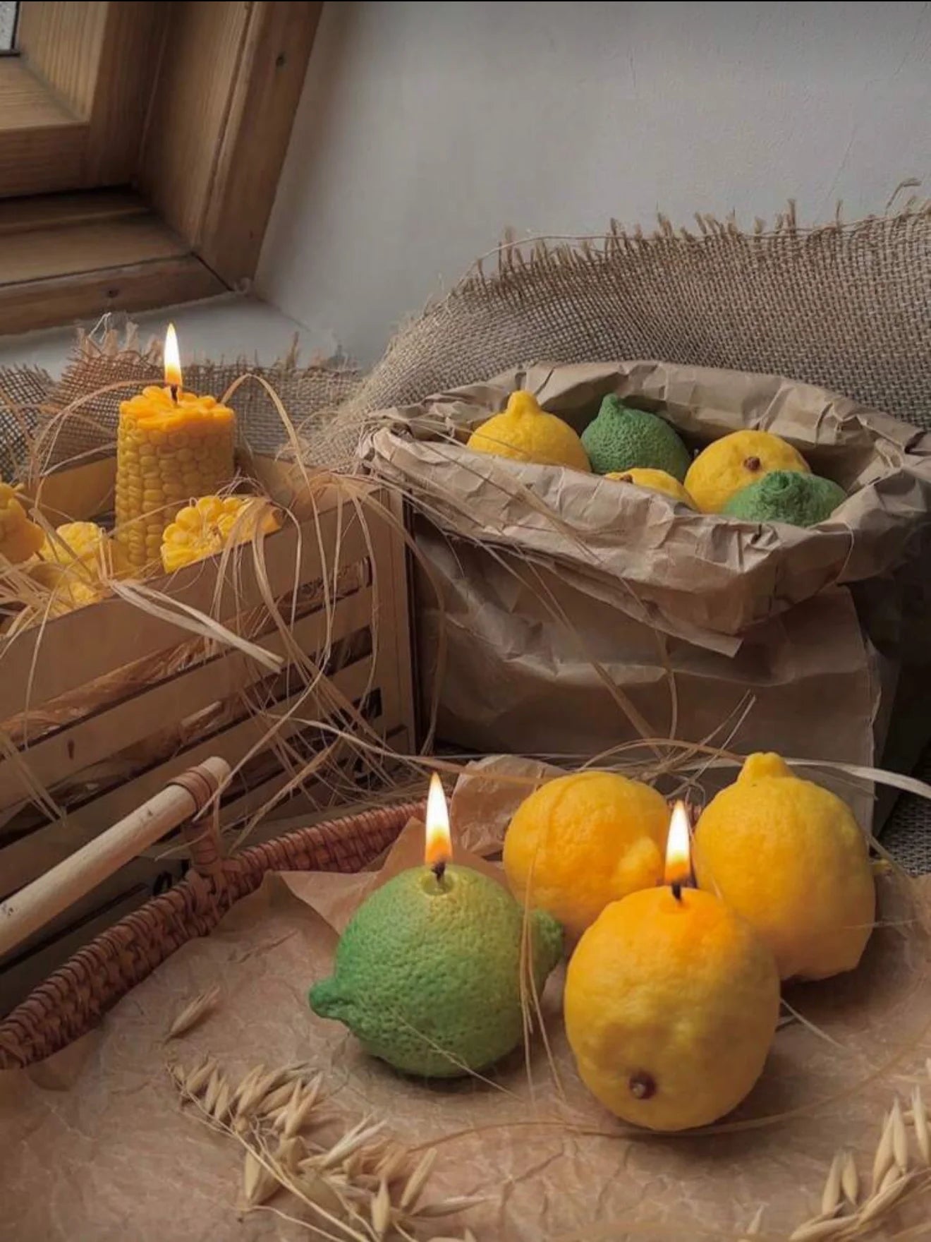 1pc Lemon Scented Candles, Handmade Soy Wax, Suitable For Home Decor, Party, Dining Table Decor,Holiday Gift, Wedding Decor