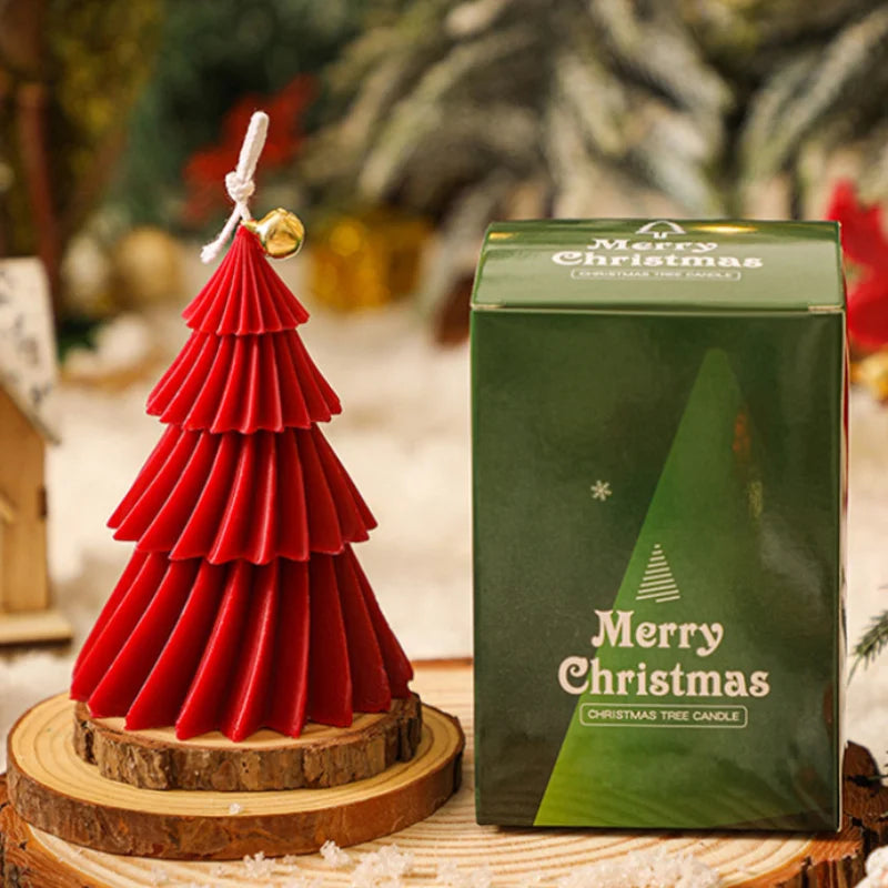 2/1PCS 8X11cm Christmas Tree Aromatherapy Candles Gifts Soy Wax Desktop Ornaments Home Decoration Creative Souvenirs Cyclone