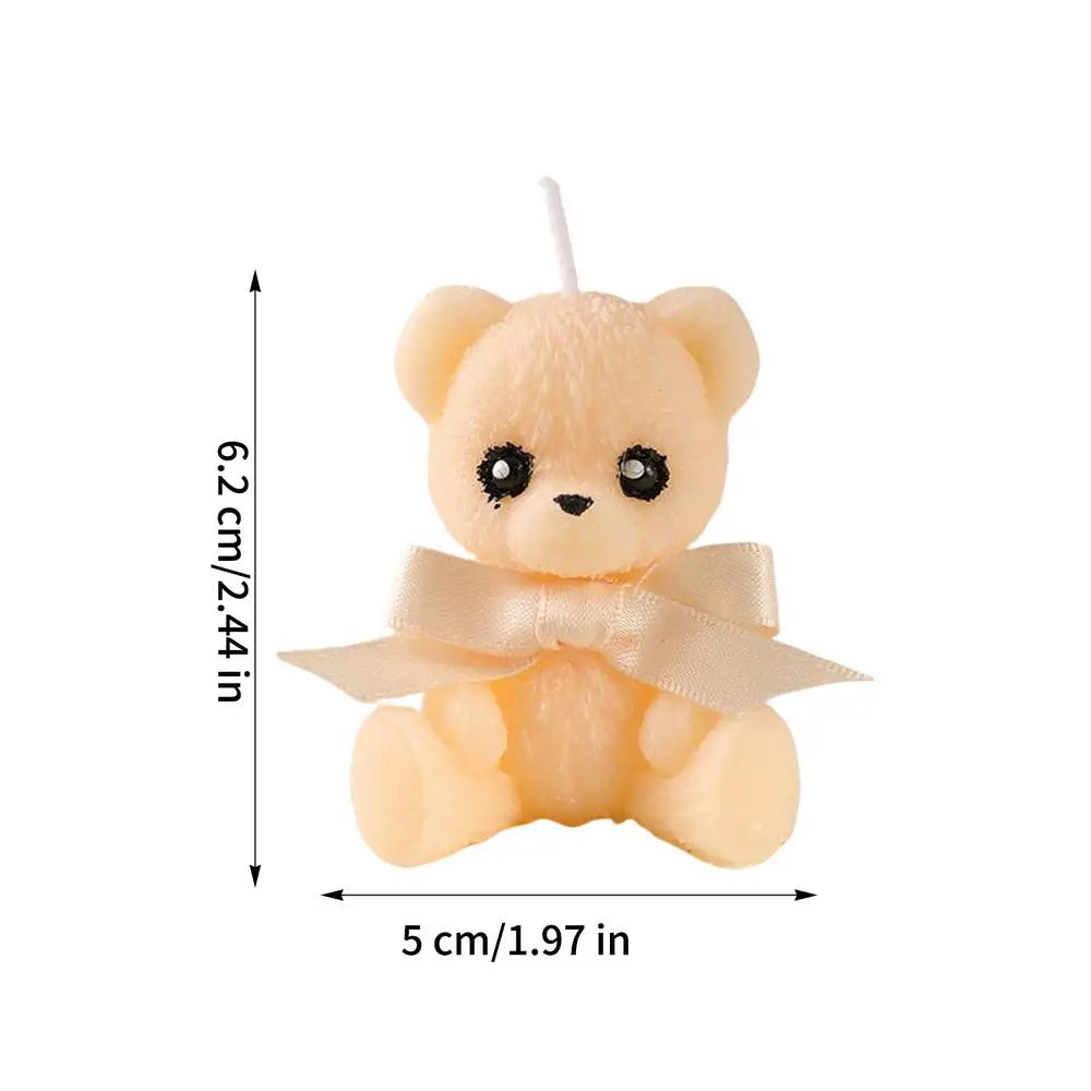 Bear Shaped Candle Scented Aesthetic Cute Decorative Soy Wax Candle for Memorial Desk Decor Living Room Party Favors Gift