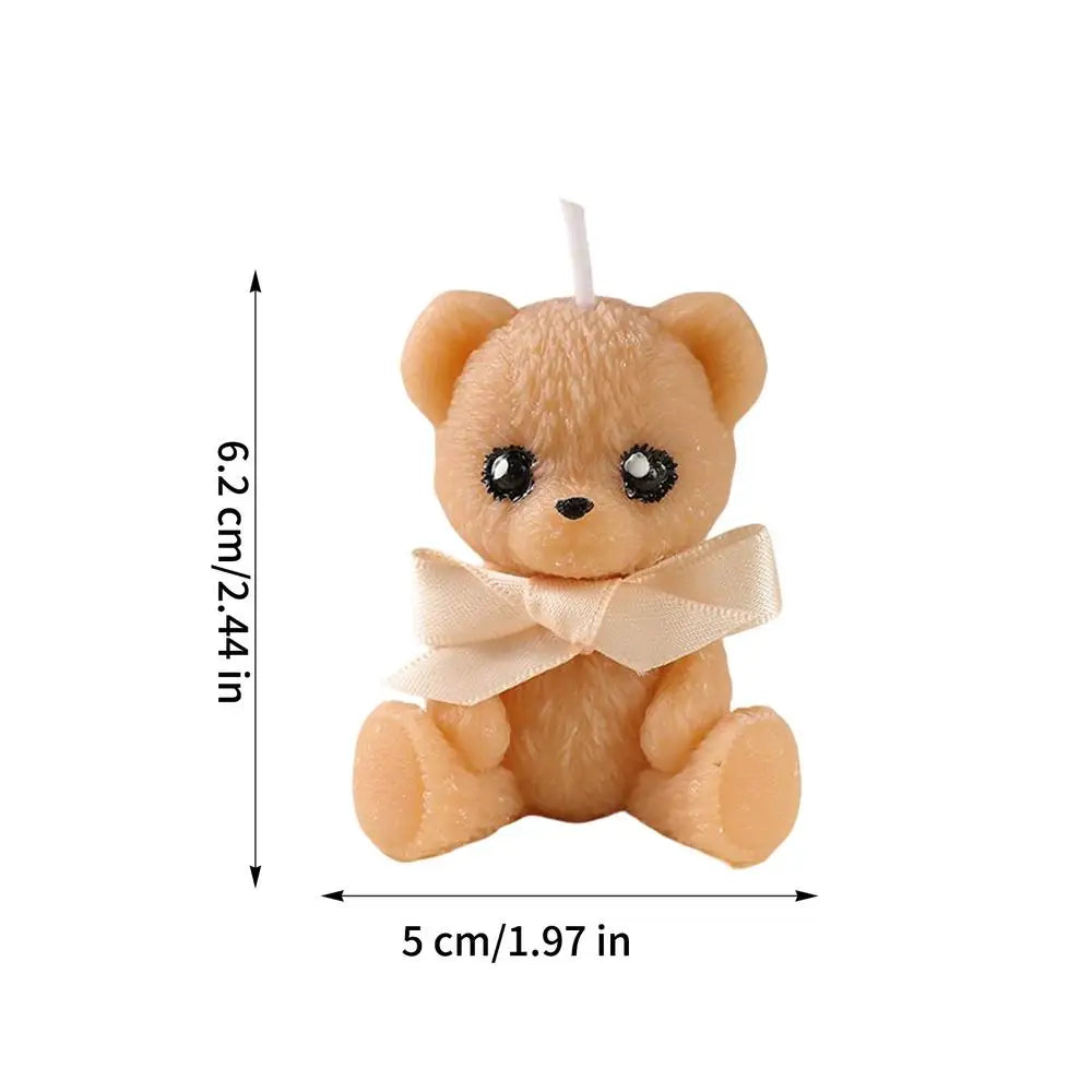 Bear Shaped Candle Scented Aesthetic Cute Decorative Soy Wax Candle for Memorial Desk Decor Living Room Party Favors Gift