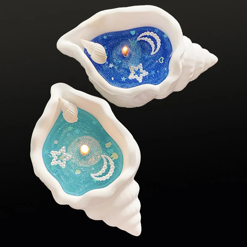 Ocean Theme Conch Shell Scented Candle Romantic Candle Holder Decorative Candle for Wedding Anniversary Gift