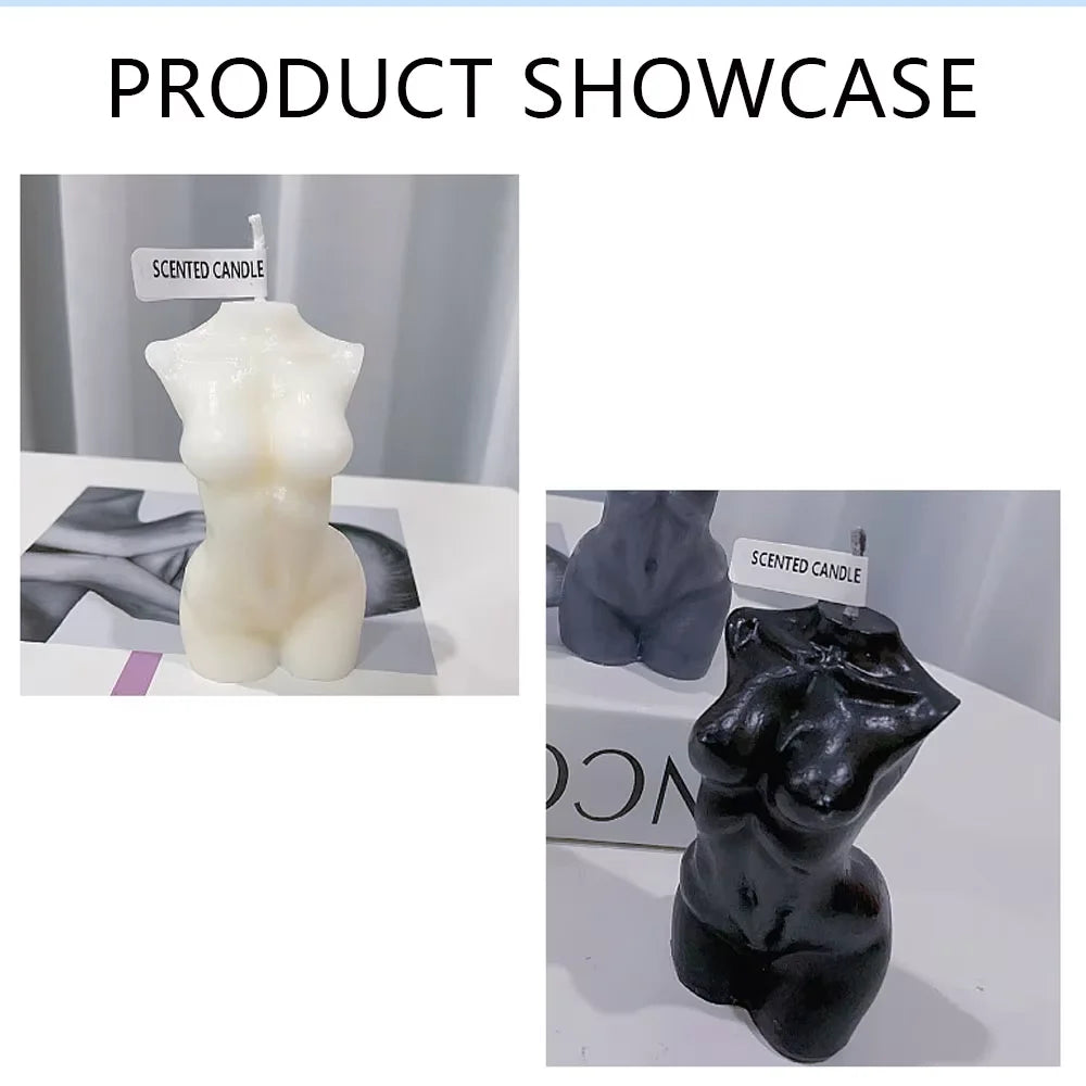 Female Body Art Scented Candle Soy Wax Torso Sculpture Candle Romantic Home Decor Aromatherapy Candle for Bedroom Bathroom GiftF
