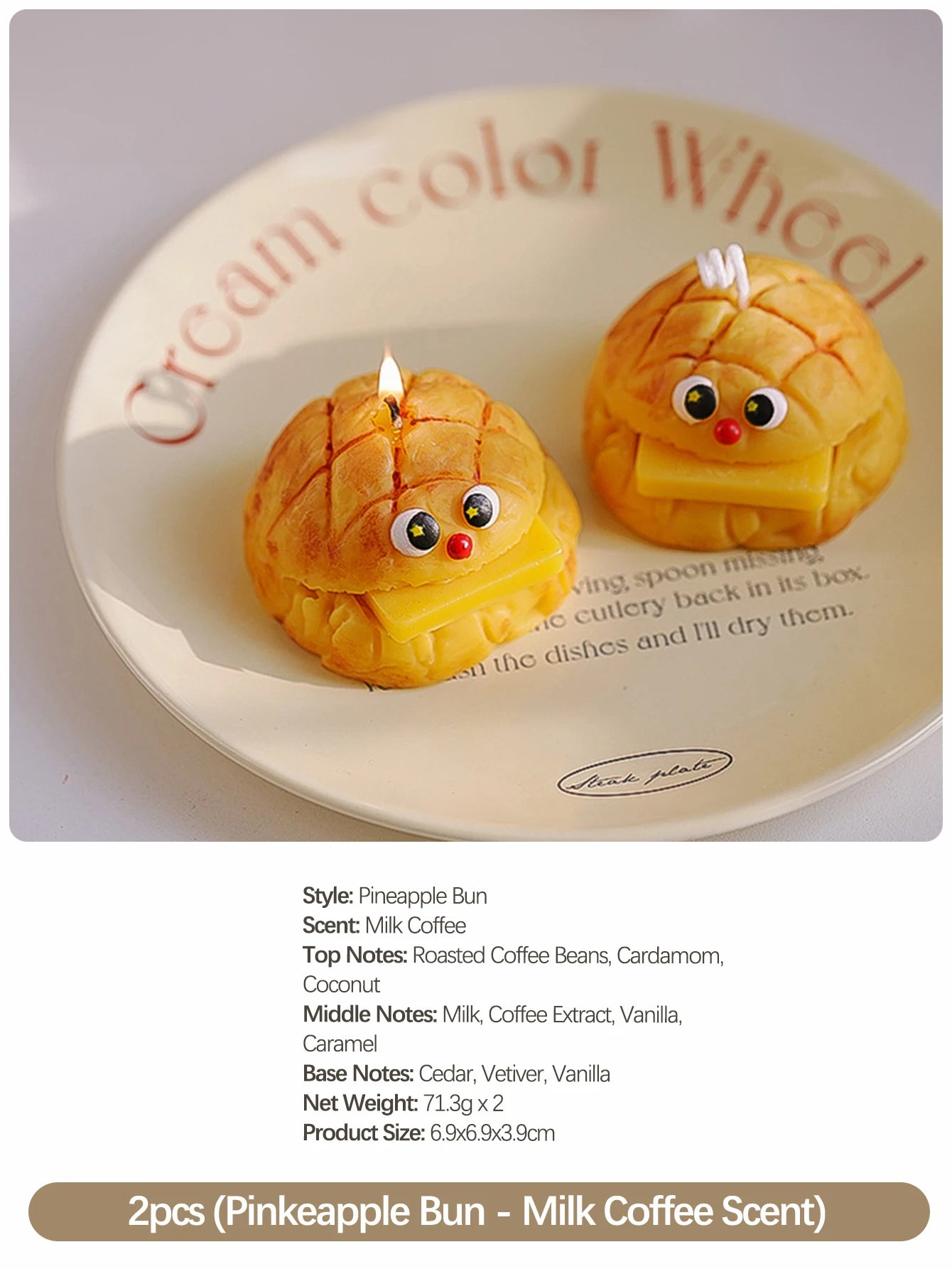 Simulated Bread Series Scented Candles, Cute Cartoon Design, Milk and Coffee Fragrance, Natural Soy Wax, Smoke-Free, Warm and Cozy Room Decoration. Creative Gifts for Mother's Day, Birthdays, Housewarming, and Wedding Favors,