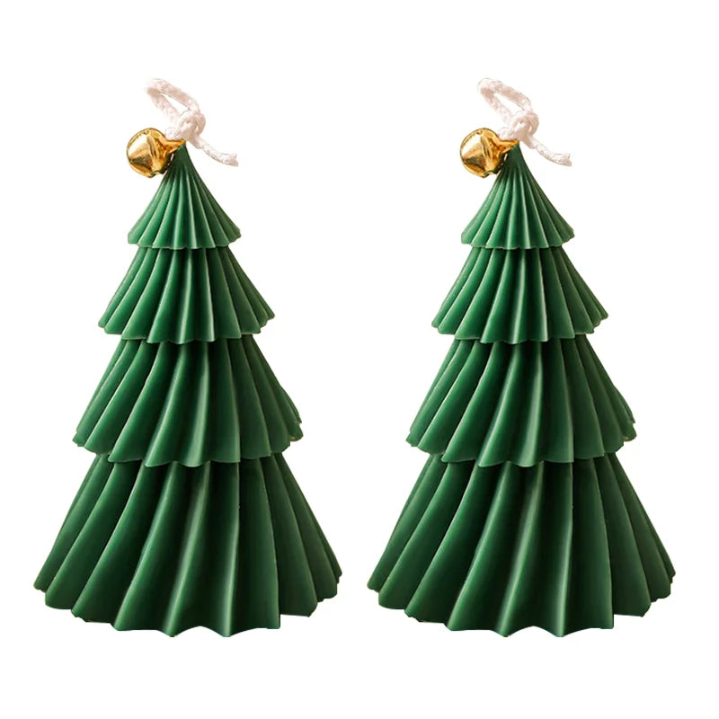 2/1PCS 8X11cm Christmas Tree Aromatherapy Candles Gifts Soy Wax Desktop Ornaments Home Decoration Creative Souvenirs Cyclone