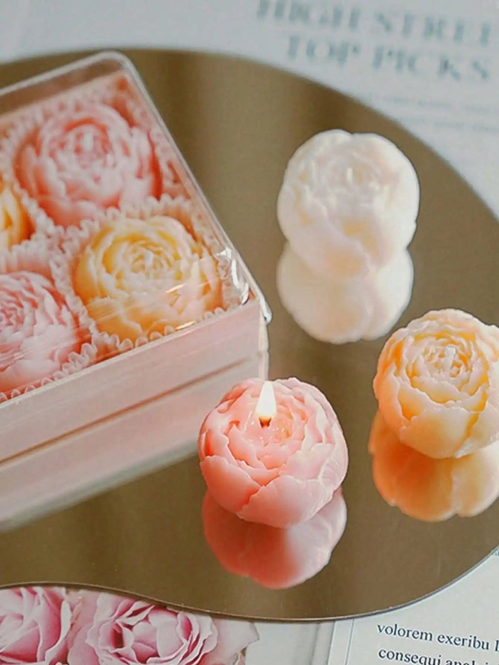 Home Decoration Scented Candles 4pcs/set Handmade Rose Bouquet Shape Fragrance Candle Romantic Holiday Gift