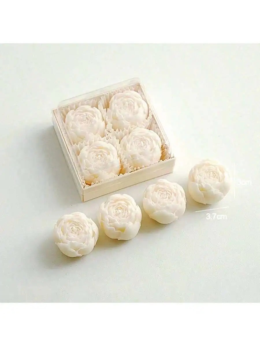 Home Decoration Scented Candles 4pcs/set Handmade Rose Bouquet Shape Fragrance Candle Romantic Holiday Gift
