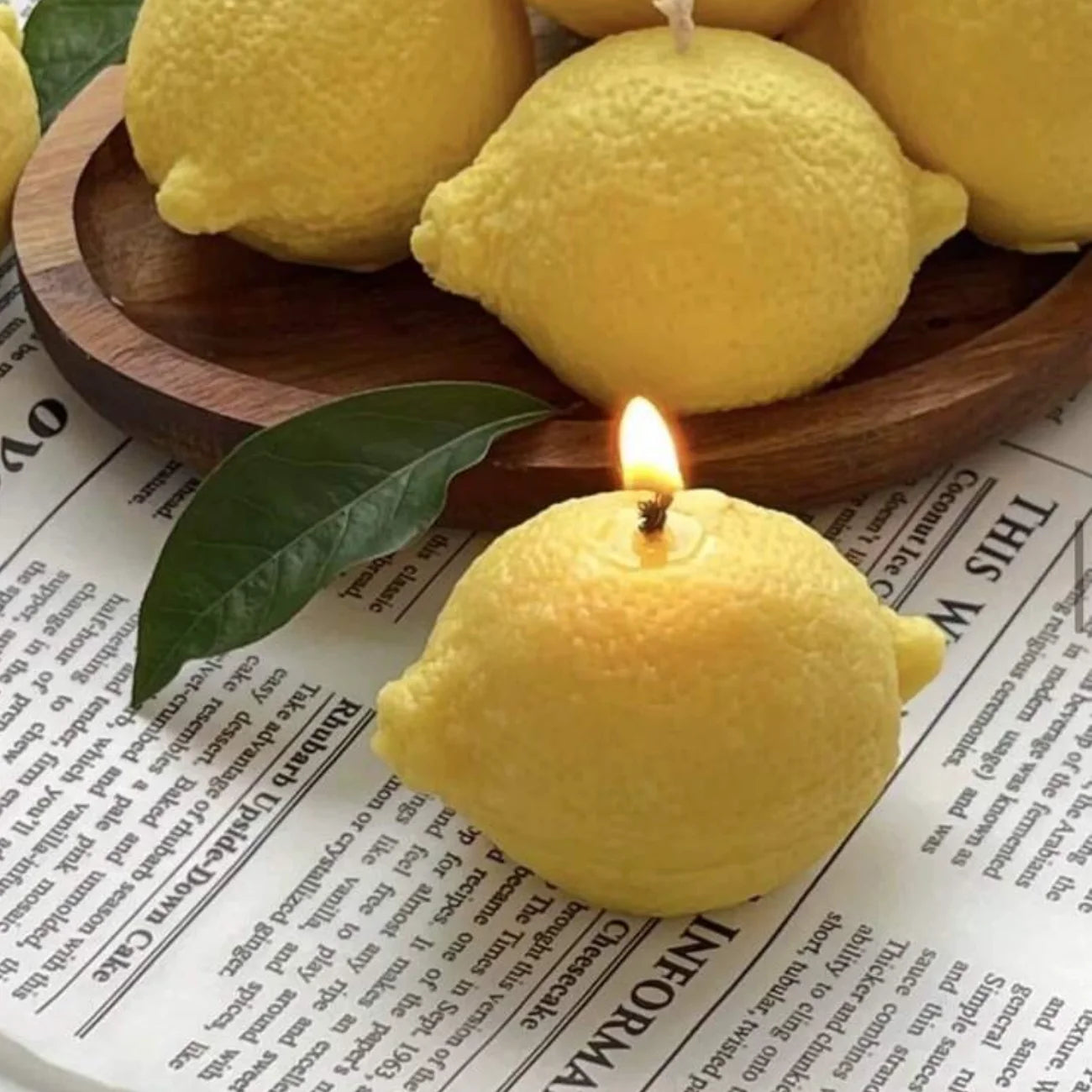 1pc Lemon Scented Candles, Handmade Soy Wax, Suitable For Home Decor, Party, Dining Table Decor,Holiday Gift, Wedding Decor