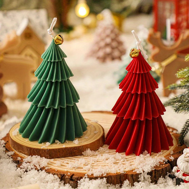 2/1PCS 8X11cm Christmas Tree Aromatherapy Candles Gifts Soy Wax Desktop Ornaments Home Decoration Creative Souvenirs Cyclone