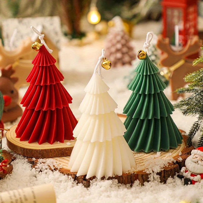 2/1PCS 8X11cm Christmas Tree Aromatherapy Candles Gifts Soy Wax Desktop Ornaments Home Decoration Creative Souvenirs Cyclone